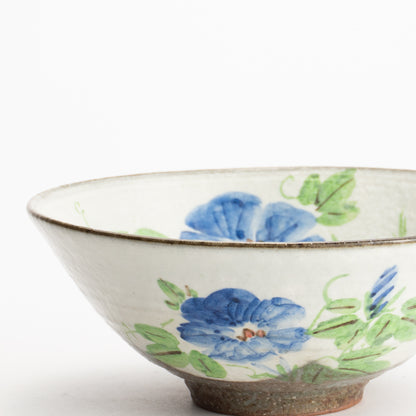 抹茶碗(平)　白化粧"紫陽花"　与し三 (コピー) KOTOPOTTER