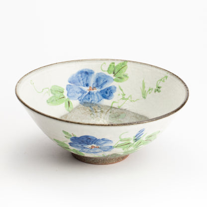 抹茶碗(平)　白化粧"紫陽花"　与し三 (コピー) KOTOPOTTER