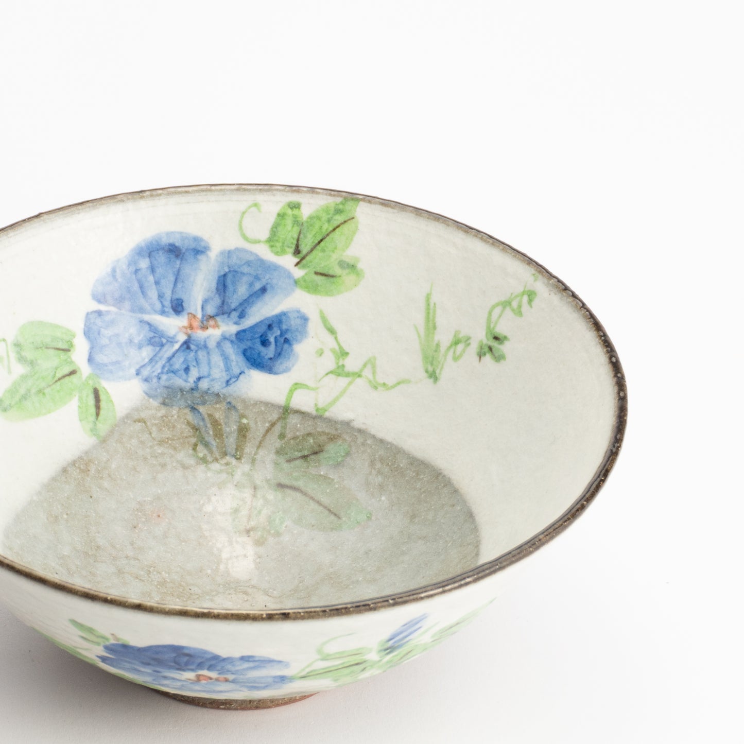 抹茶碗(平)　白化粧"紫陽花"　与し三 (コピー) KOTOPOTTER