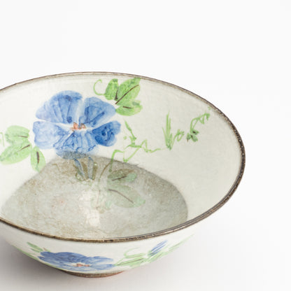 抹茶碗(平)　白化粧"紫陽花"　与し三 (コピー) KOTOPOTTER