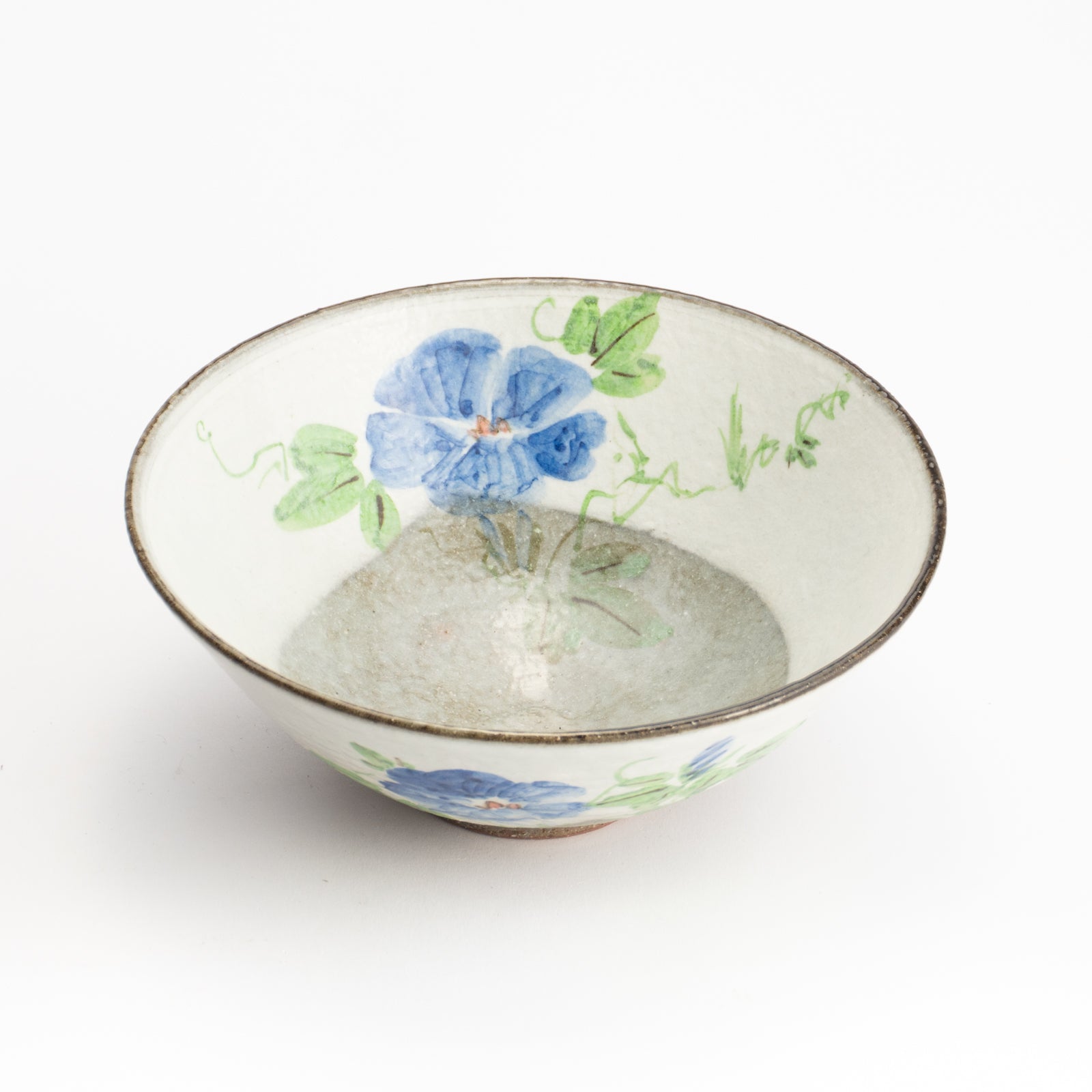 抹茶碗(平)　白化粧"紫陽花"　与し三 (コピー) KOTOPOTTER