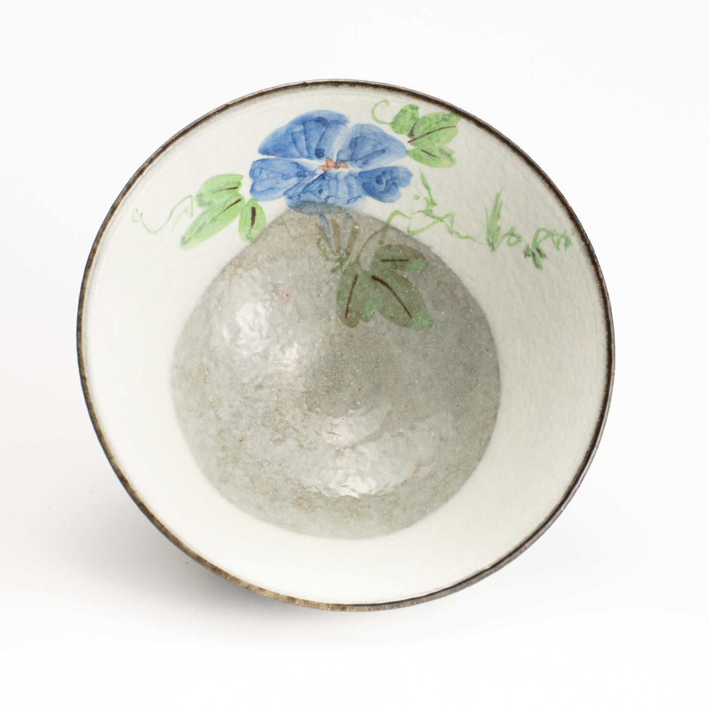 抹茶碗(平)　白化粧"紫陽花"　与し三 (コピー) KOTOPOTTER