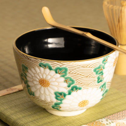 抹茶碗　菊に波　陶楽 KOTOPOTTER