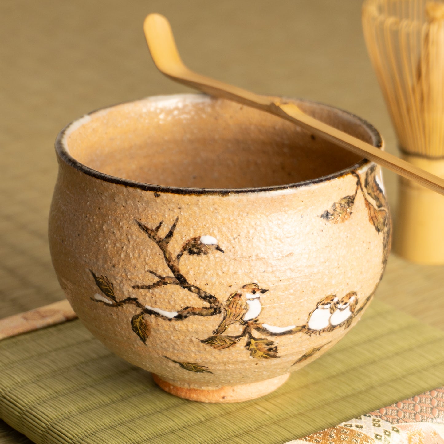 抹茶碗　寒雀　中村良二 KOTOPOTTER