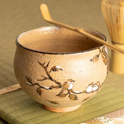 抹茶碗　寒雀　中村良二 KOTOPOTTER