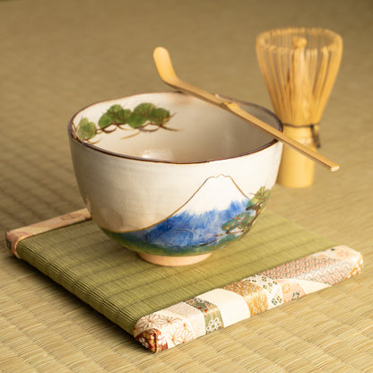 抹茶碗　富士山と松　俊山窯 KOTOPOTTER