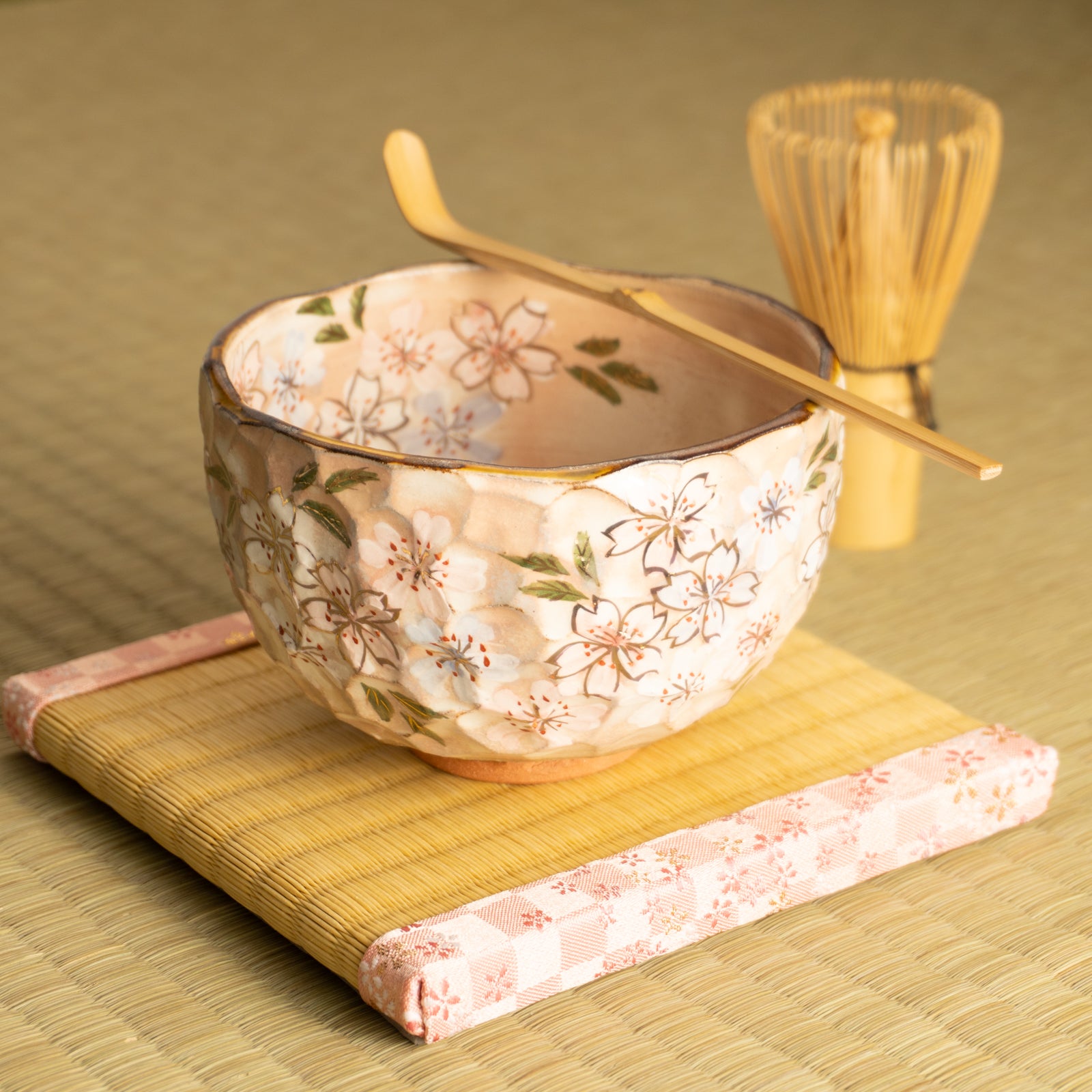 Matcha bowl -Cherry blossom by Shunzan kiln| Kyoto traditional