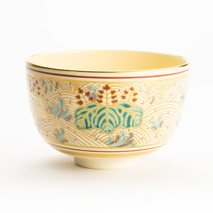 抹茶碗　金彩"桐に波"　雄峰　 KOTOPOTTER