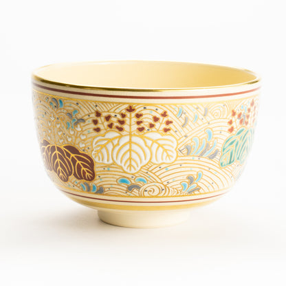 抹茶碗　金彩"桐に波"　雄峰　 KOTOPOTTER
