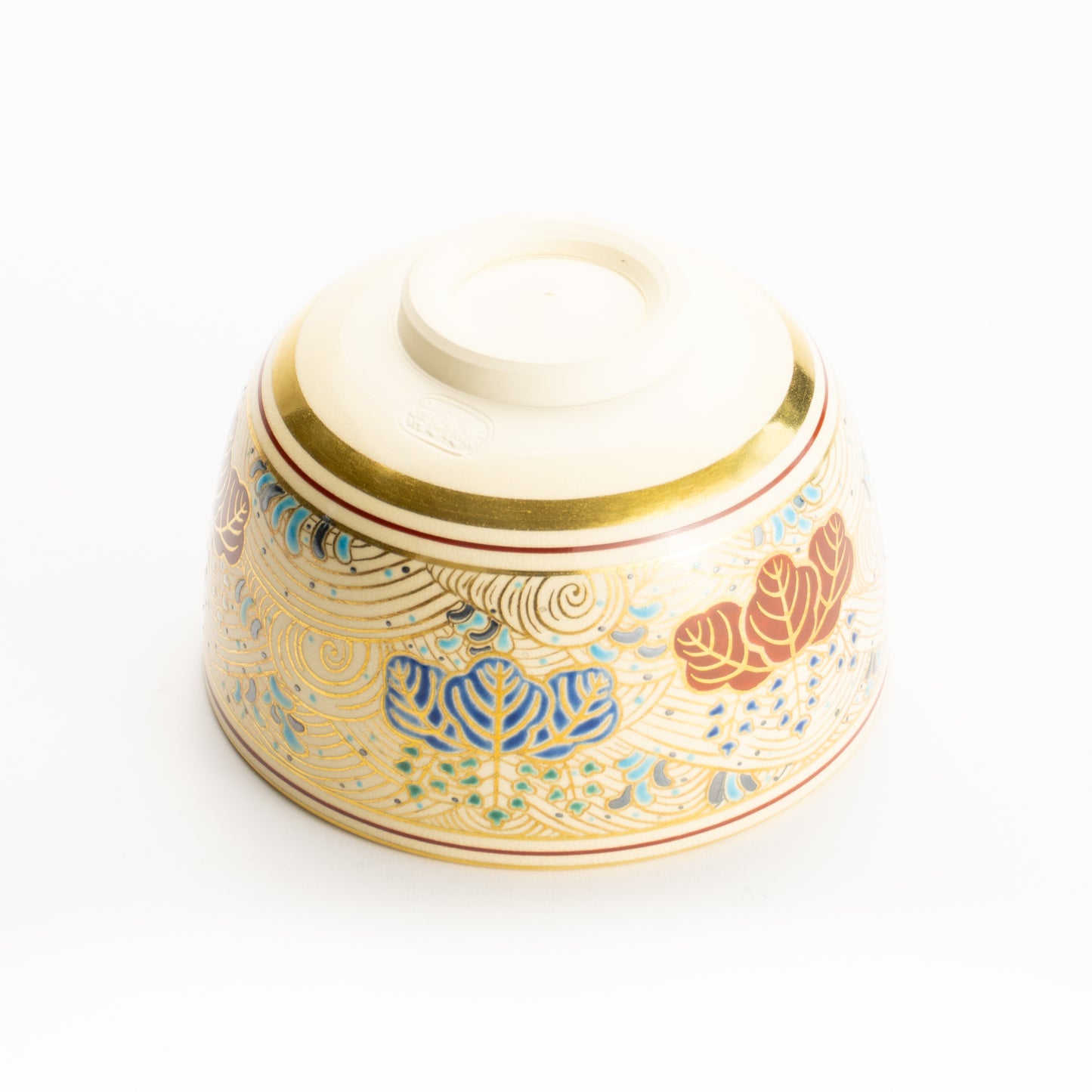 抹茶碗　金彩"桐に波"　雄峰　 KOTOPOTTER