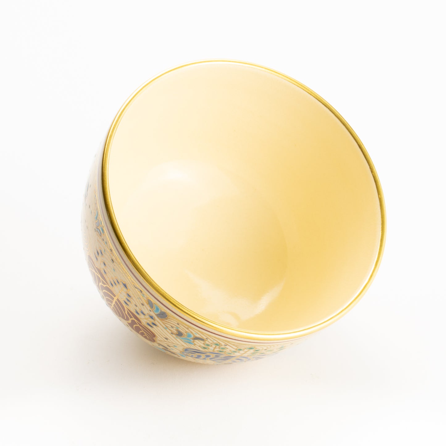 抹茶碗　金彩"桐に波"　雄峰　 KOTOPOTTER