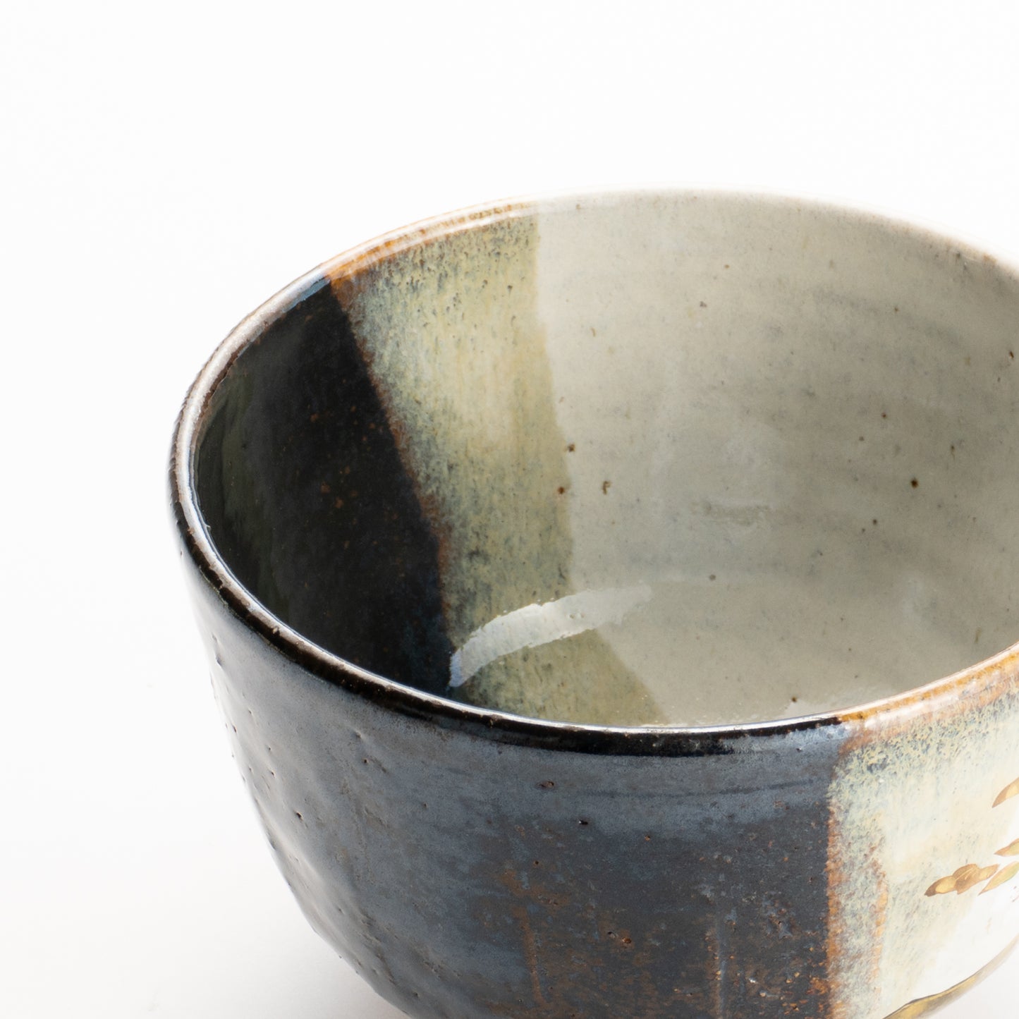 抹茶碗　灰釉掛分 富士に桜　良二 KOTOPOTTER
