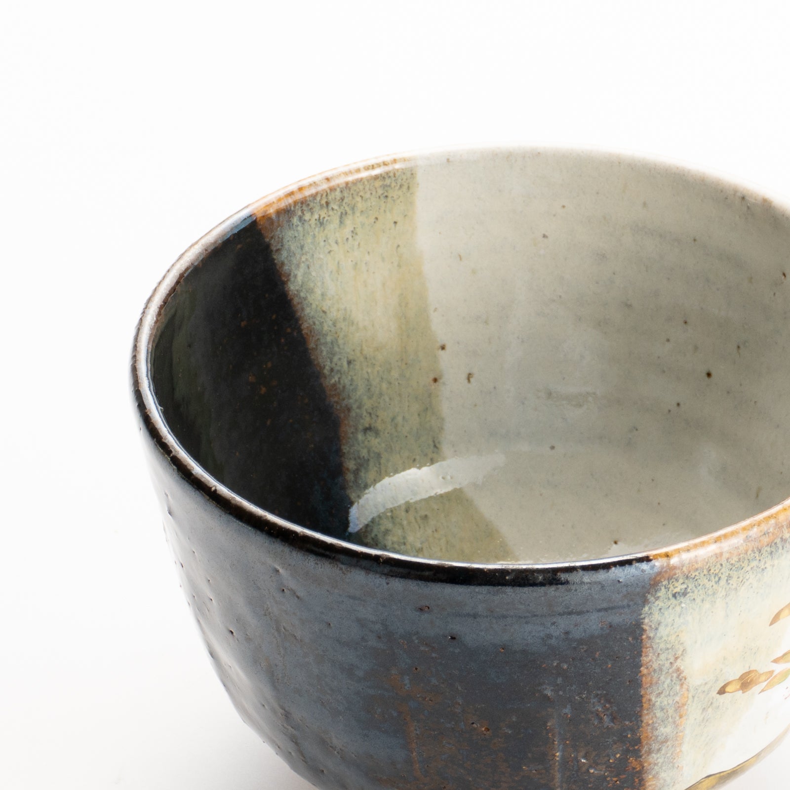 抹茶碗　灰釉掛分 富士に桜　良二 KOTOPOTTER
