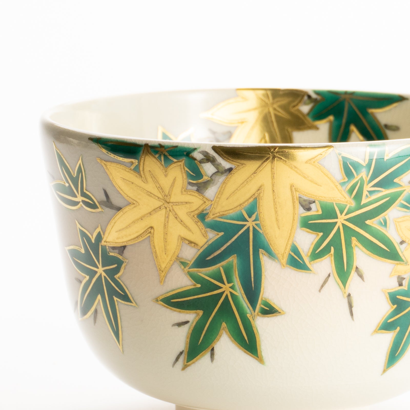 抹茶碗　金彩青楓　陶楽 KOTOPOTTER
