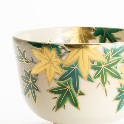 抹茶碗　金彩青楓　陶楽 KOTOPOTTER