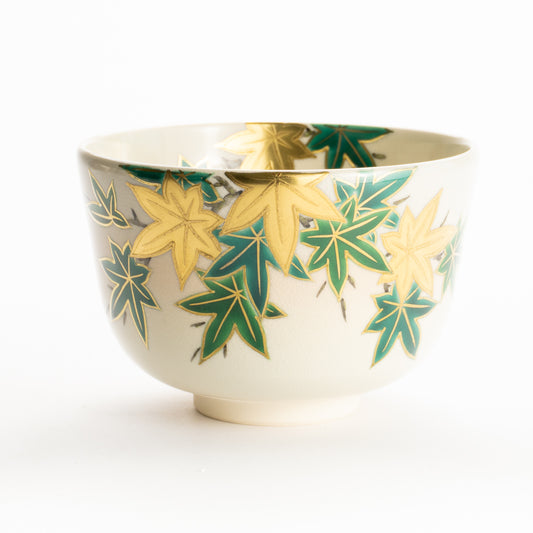 抹茶碗　金彩青楓　陶楽 KOTOPOTTER