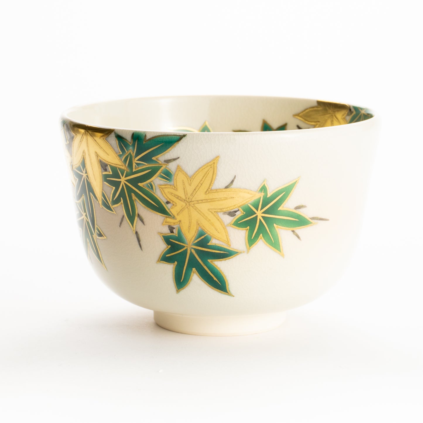 抹茶碗　金彩青楓　陶楽 KOTOPOTTER