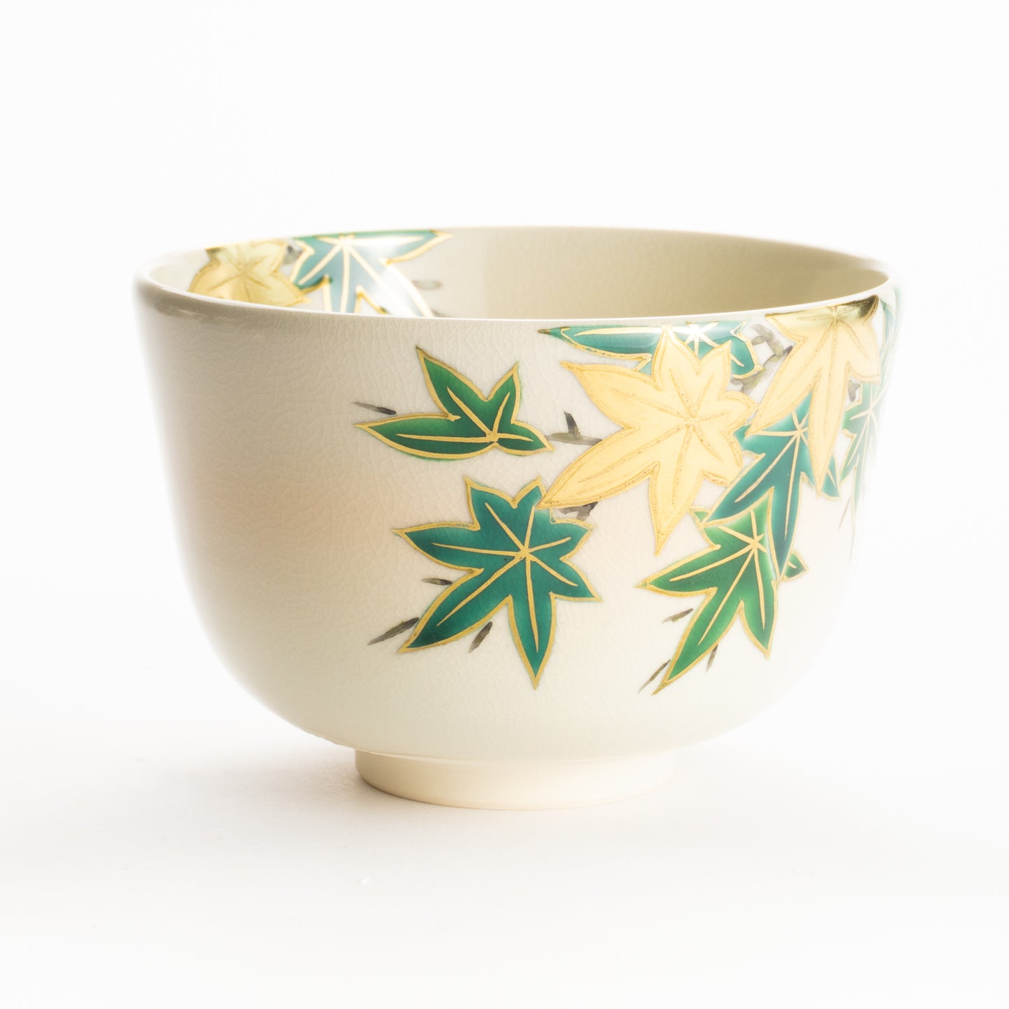 抹茶碗　金彩青楓　陶楽 KOTOPOTTER