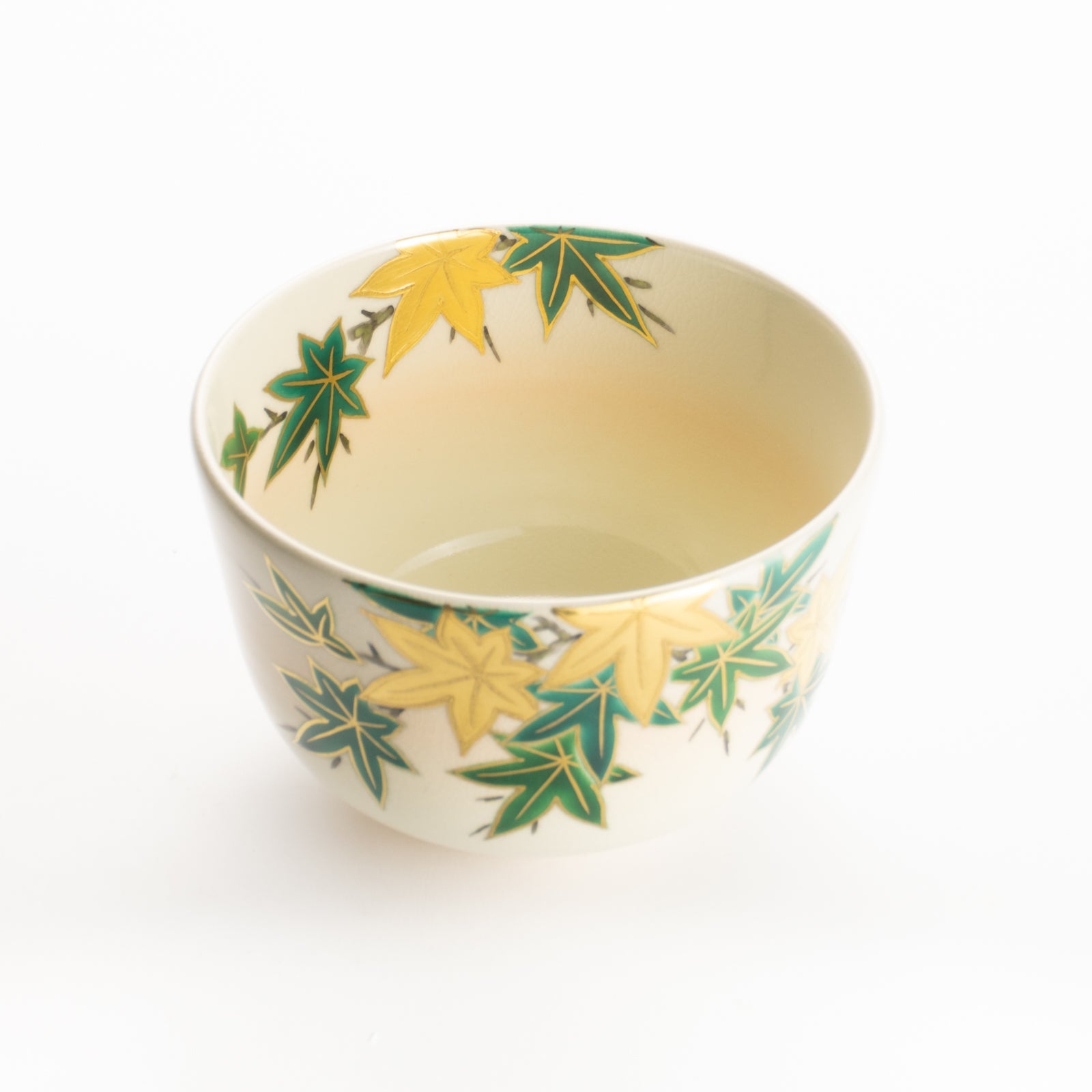 抹茶碗　金彩青楓　陶楽 KOTOPOTTER