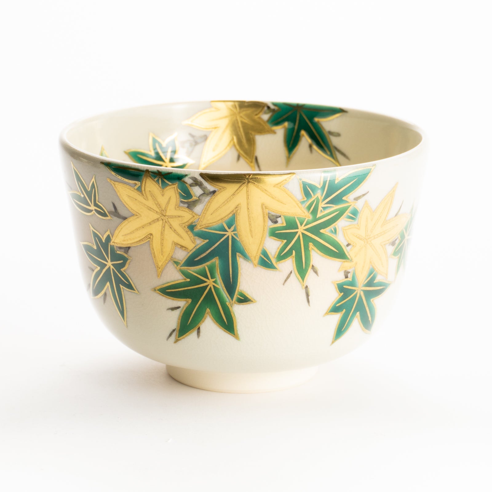 抹茶碗　金彩青楓　陶楽 KOTOPOTTER