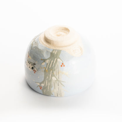 抹茶碗　シマエナガ　楽入 KOTOPOTTER