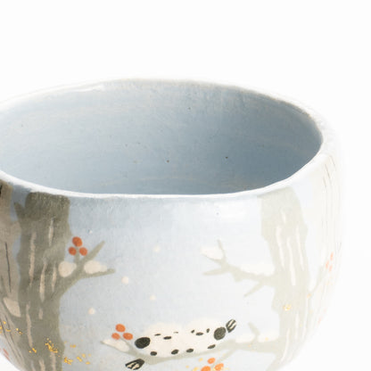 抹茶碗　シマエナガ　楽入 KOTOPOTTER