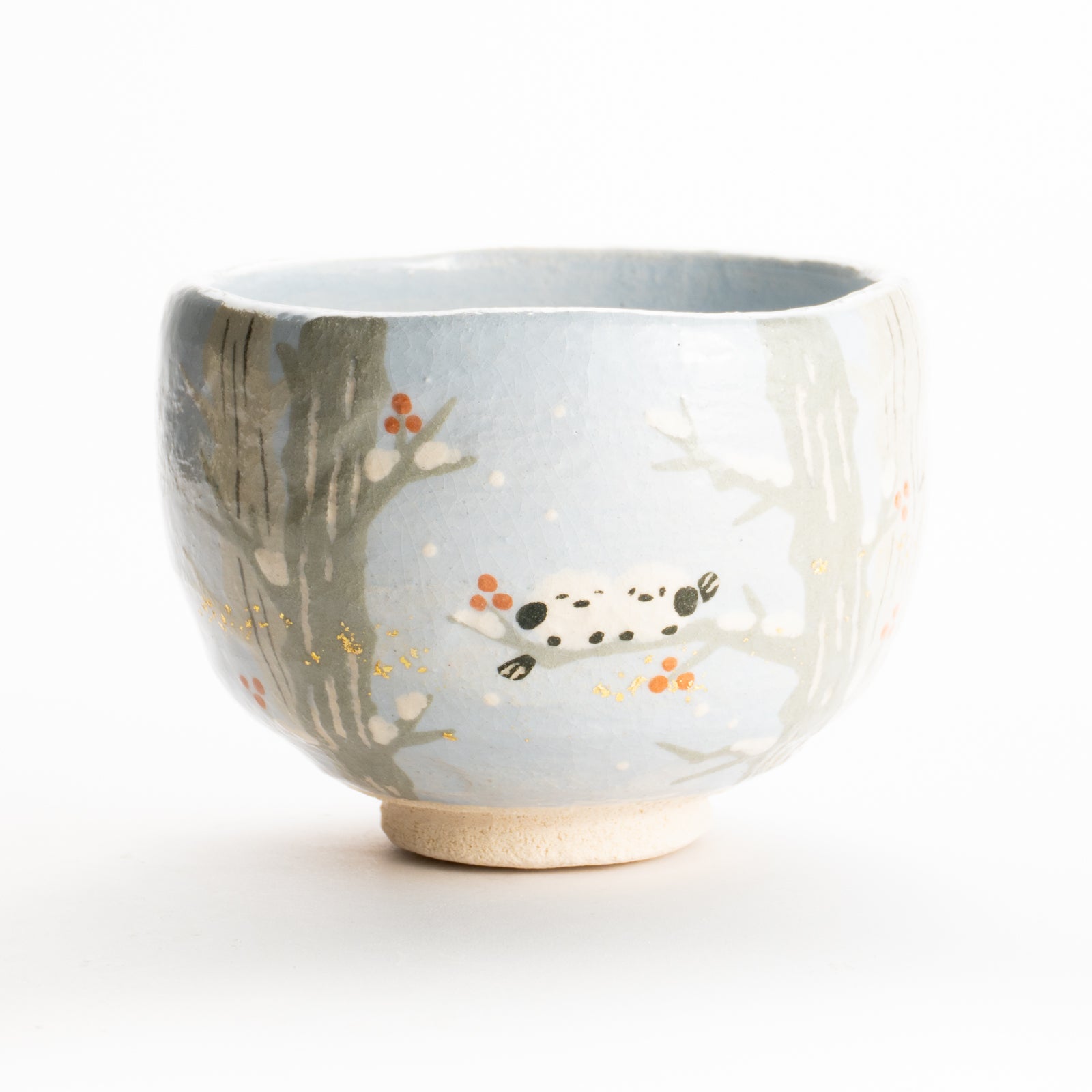 抹茶碗　シマエナガ　楽入 KOTOPOTTER