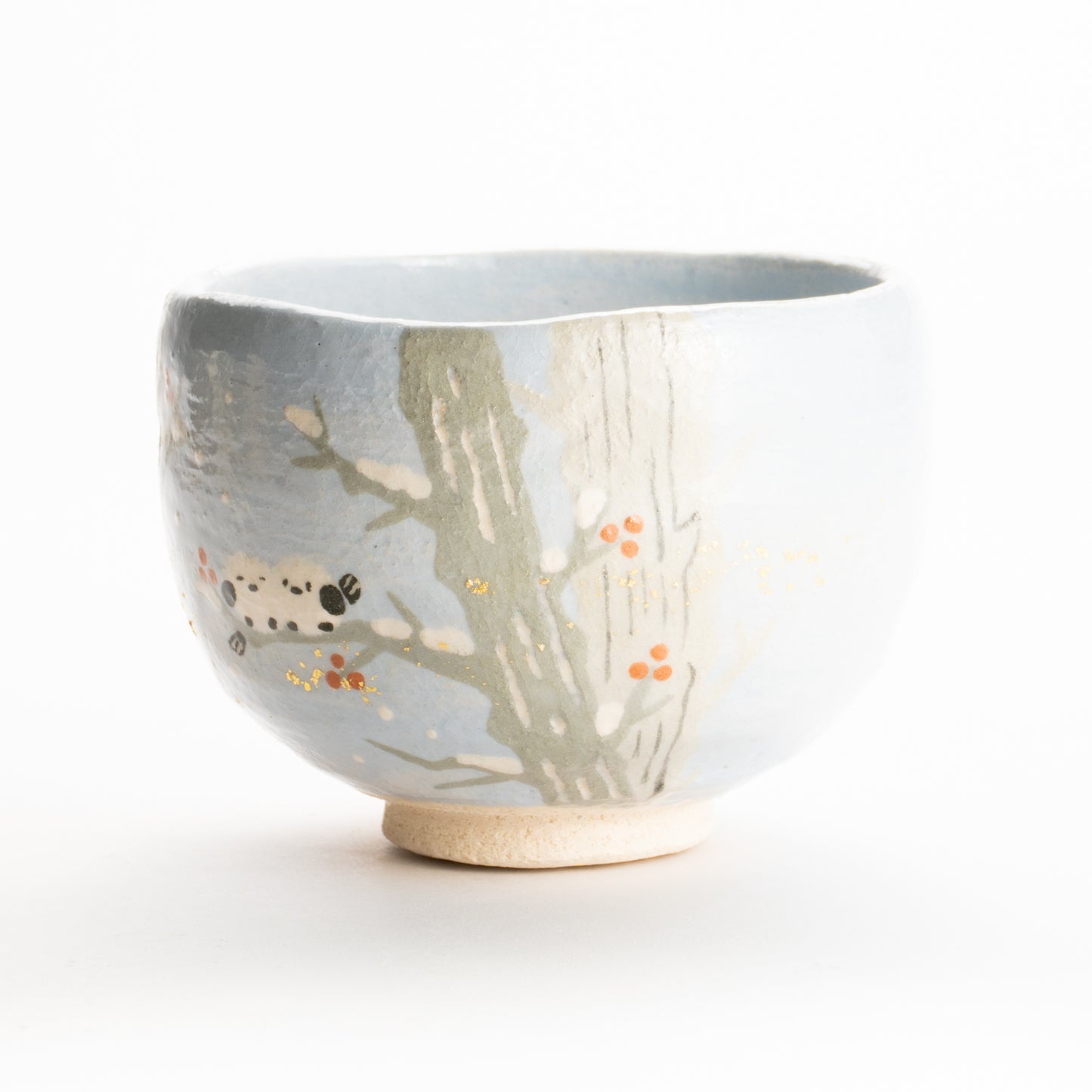 抹茶碗　シマエナガ　楽入 KOTOPOTTER