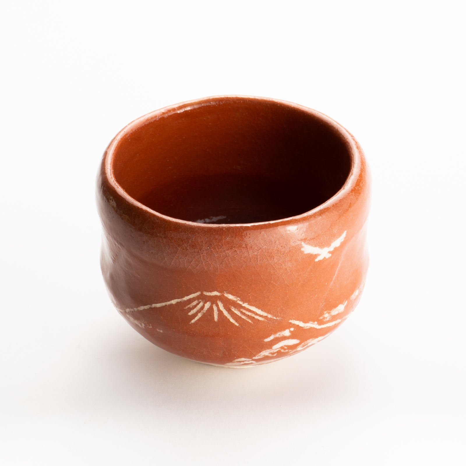 抹茶碗　赤楽"富士の絵"　楽入 KOTOPOTTER