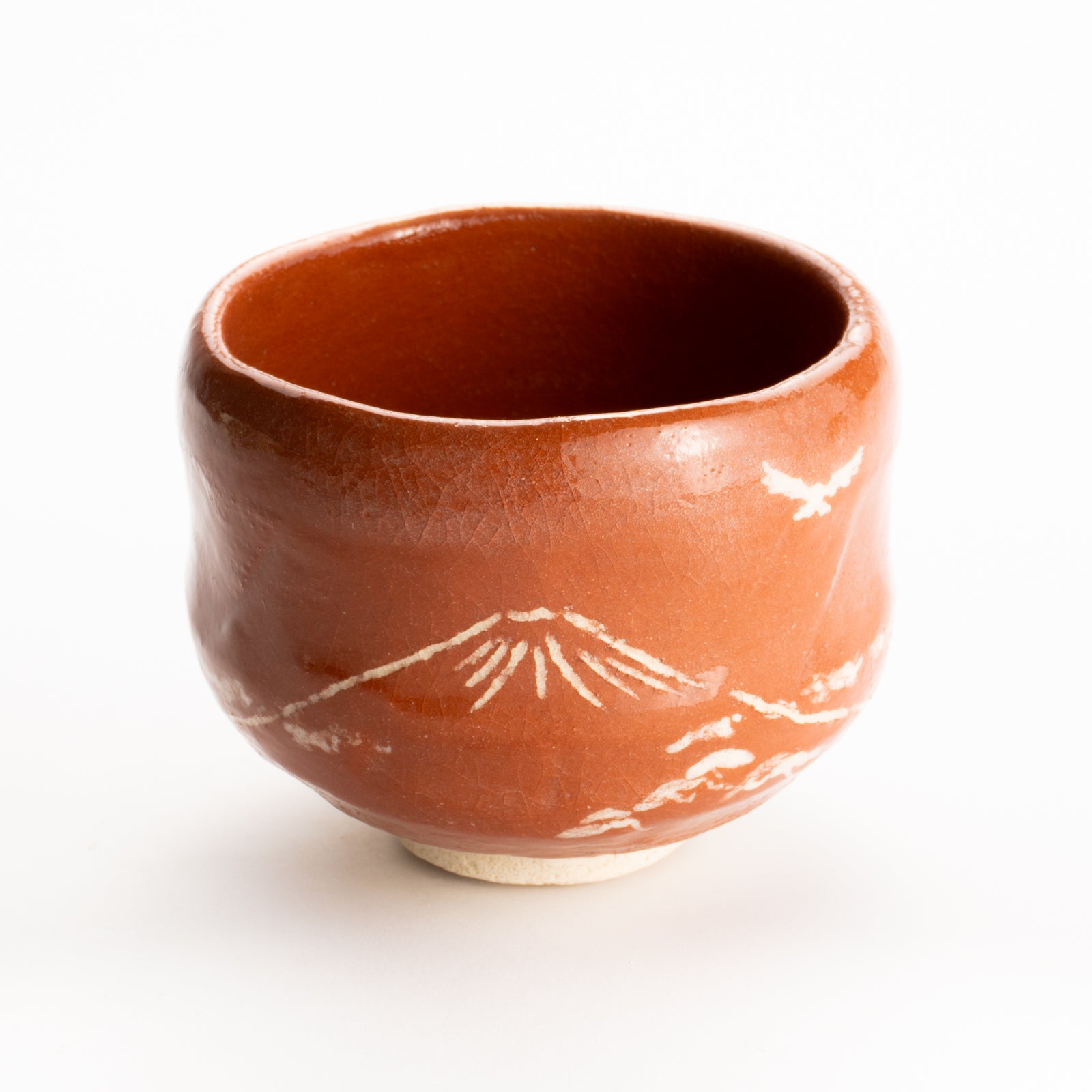 抹茶碗　赤楽"富士の絵"　楽入 KOTOPOTTER