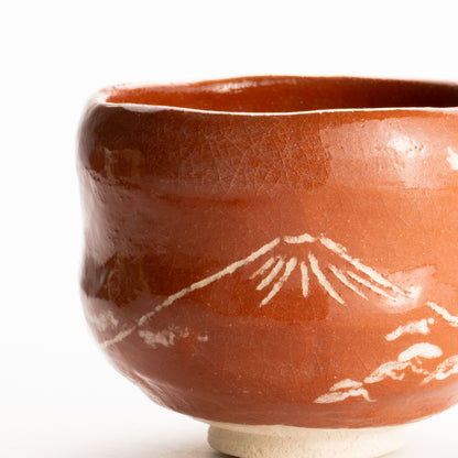抹茶碗　赤楽"富士の絵"　楽入 KOTOPOTTER
