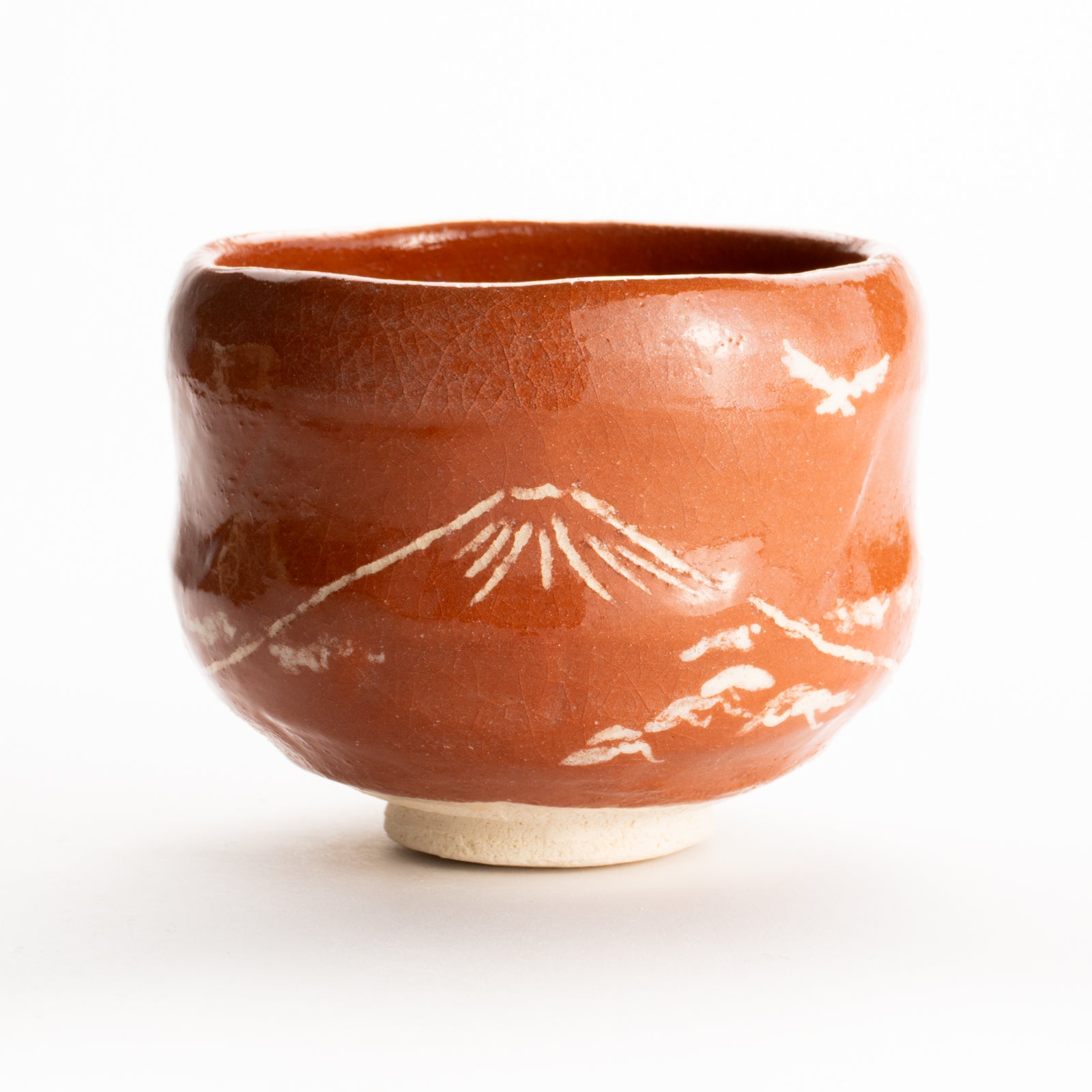 抹茶碗　赤楽"富士の絵"　楽入 KOTOPOTTER