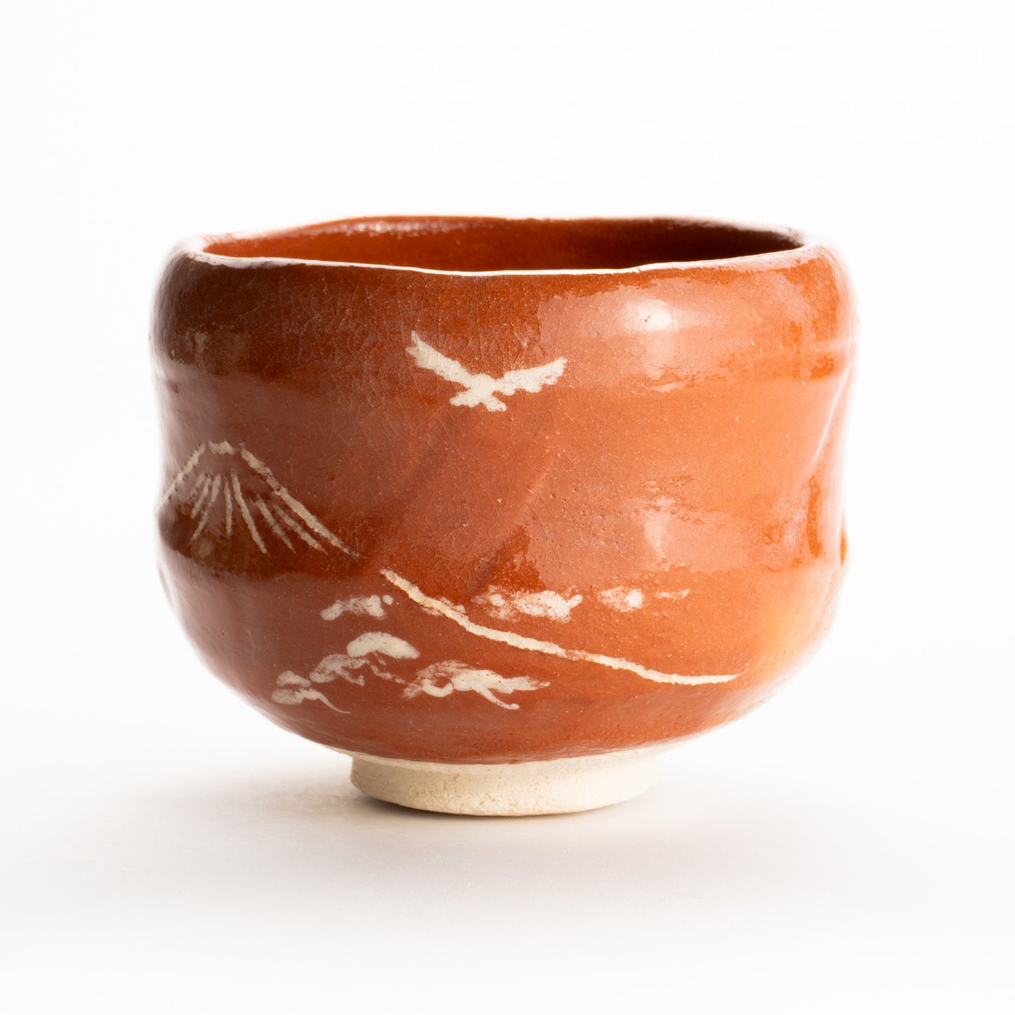抹茶碗　赤楽"富士の絵"　楽入 KOTOPOTTER