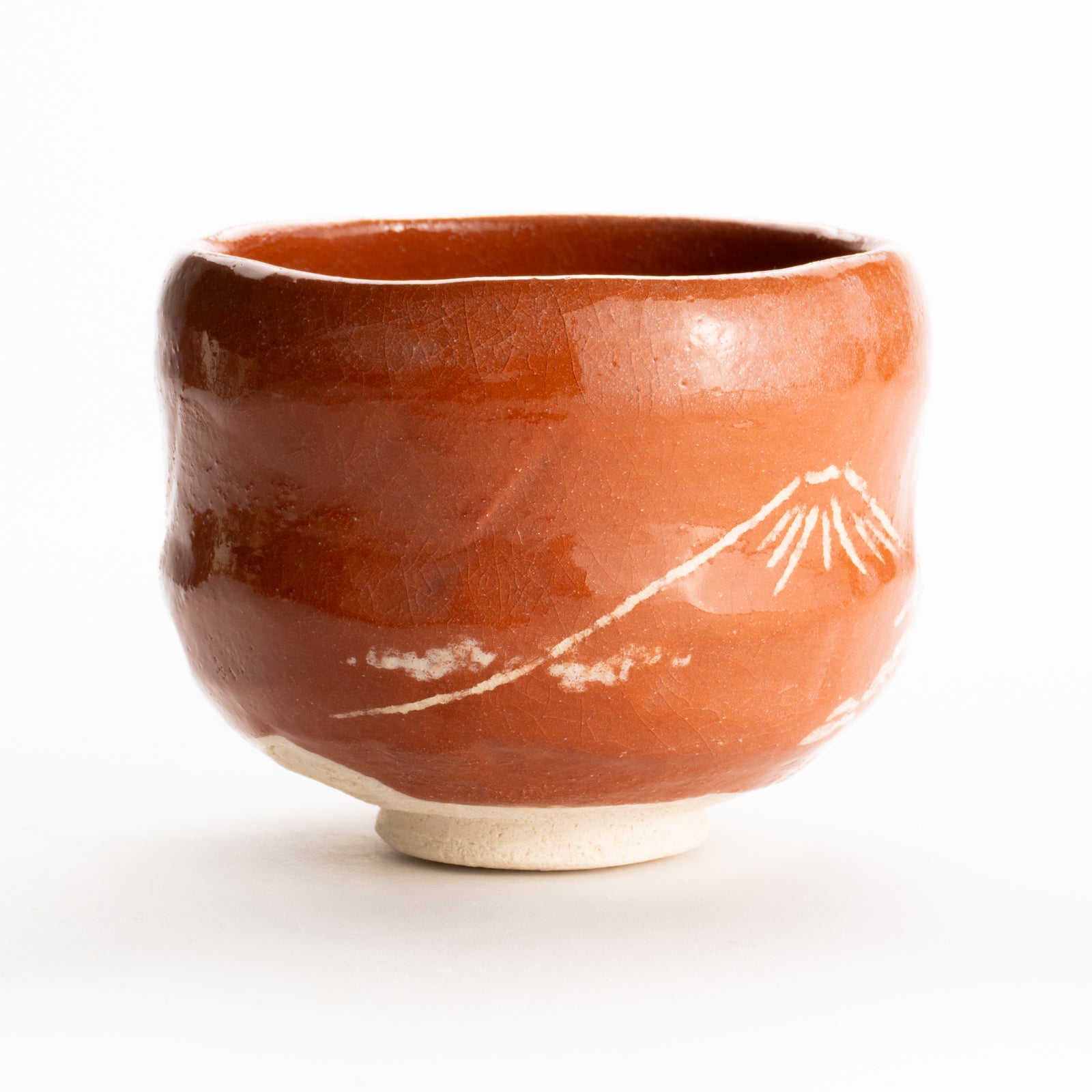 抹茶碗　赤楽"富士の絵"　楽入 KOTOPOTTER