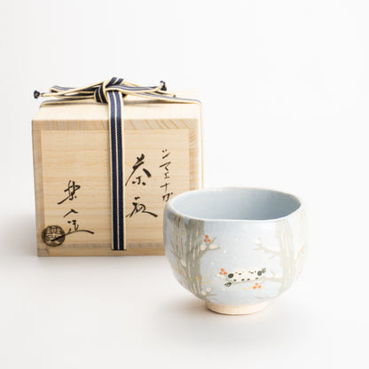 抹茶碗　シマエナガ　楽入 KOTOPOTTER
