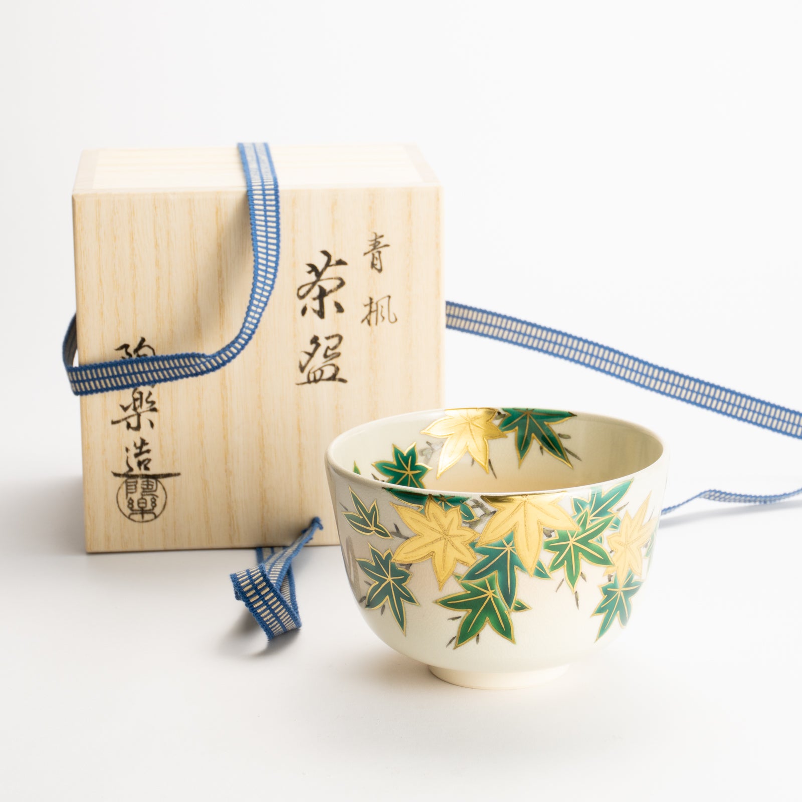 抹茶碗　金彩青楓　陶楽 KOTOPOTTER