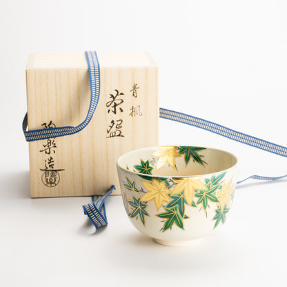 抹茶碗　金彩青楓　陶楽 KOTOPOTTER