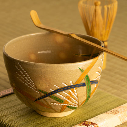 抹茶碗　乾山写 芒　善昇 KOTOPOTTER