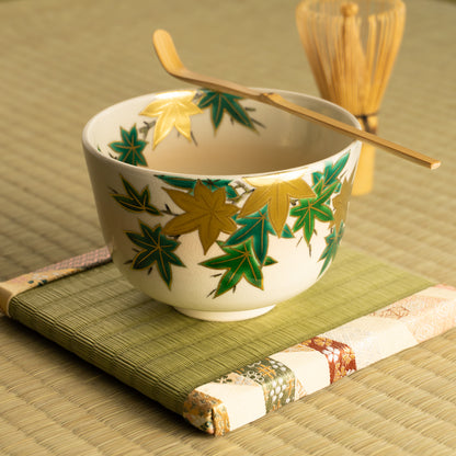 抹茶碗　金彩青楓　陶楽 KOTOPOTTER