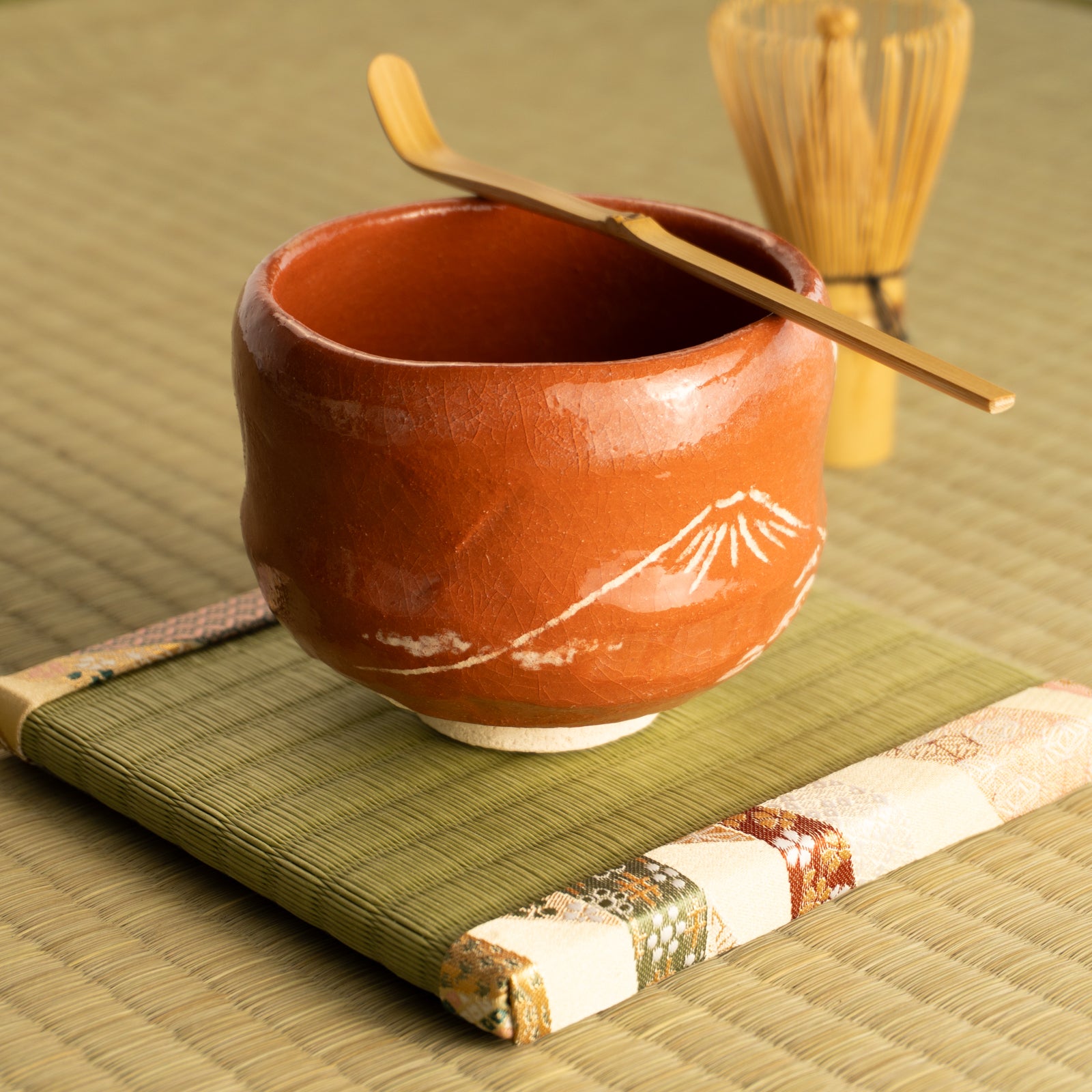 抹茶碗　赤楽"富士の絵"　楽入 KOTOPOTTER