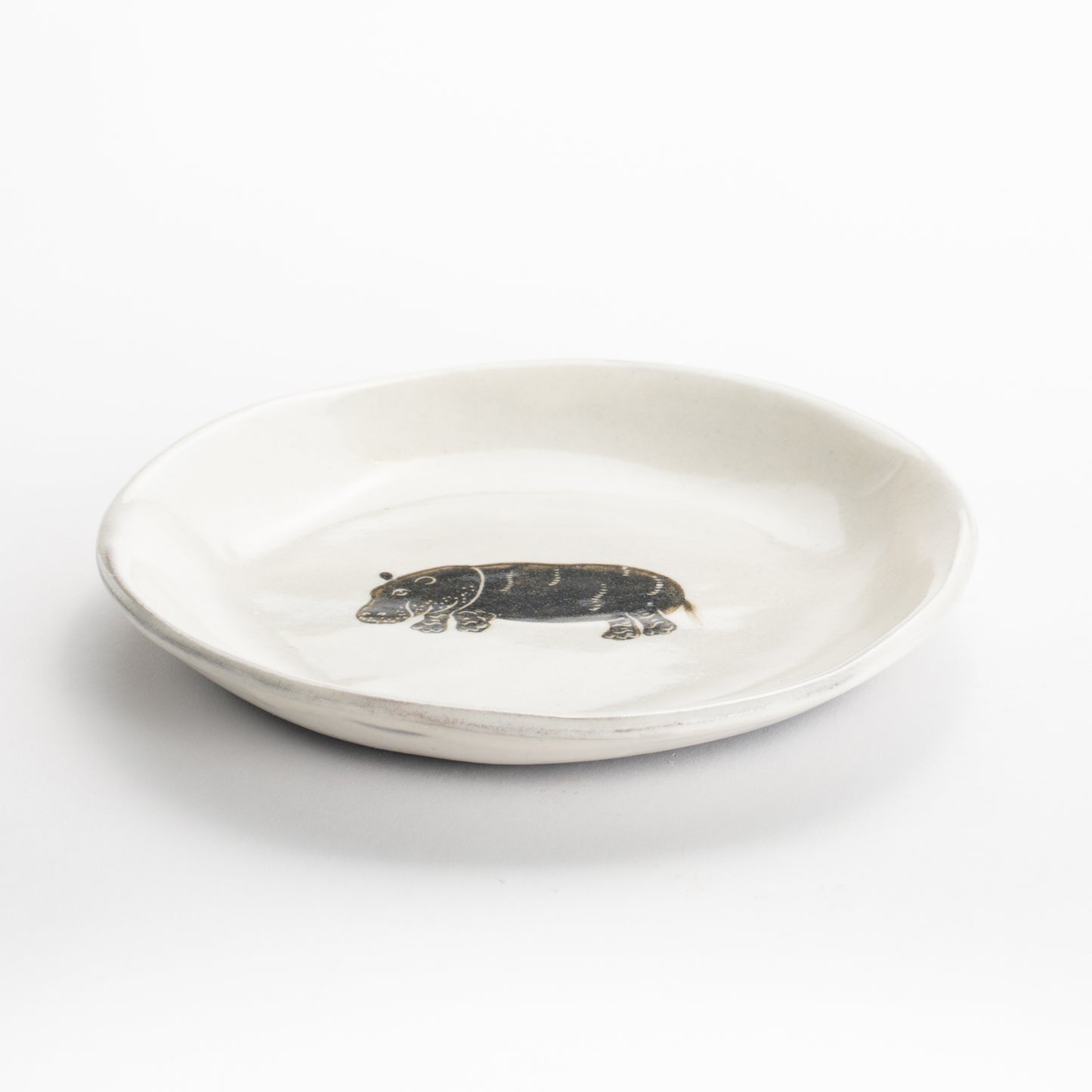 【清水焼】4.5寸 平皿　カバ　澤田卓伸 KOTOPOTTER
