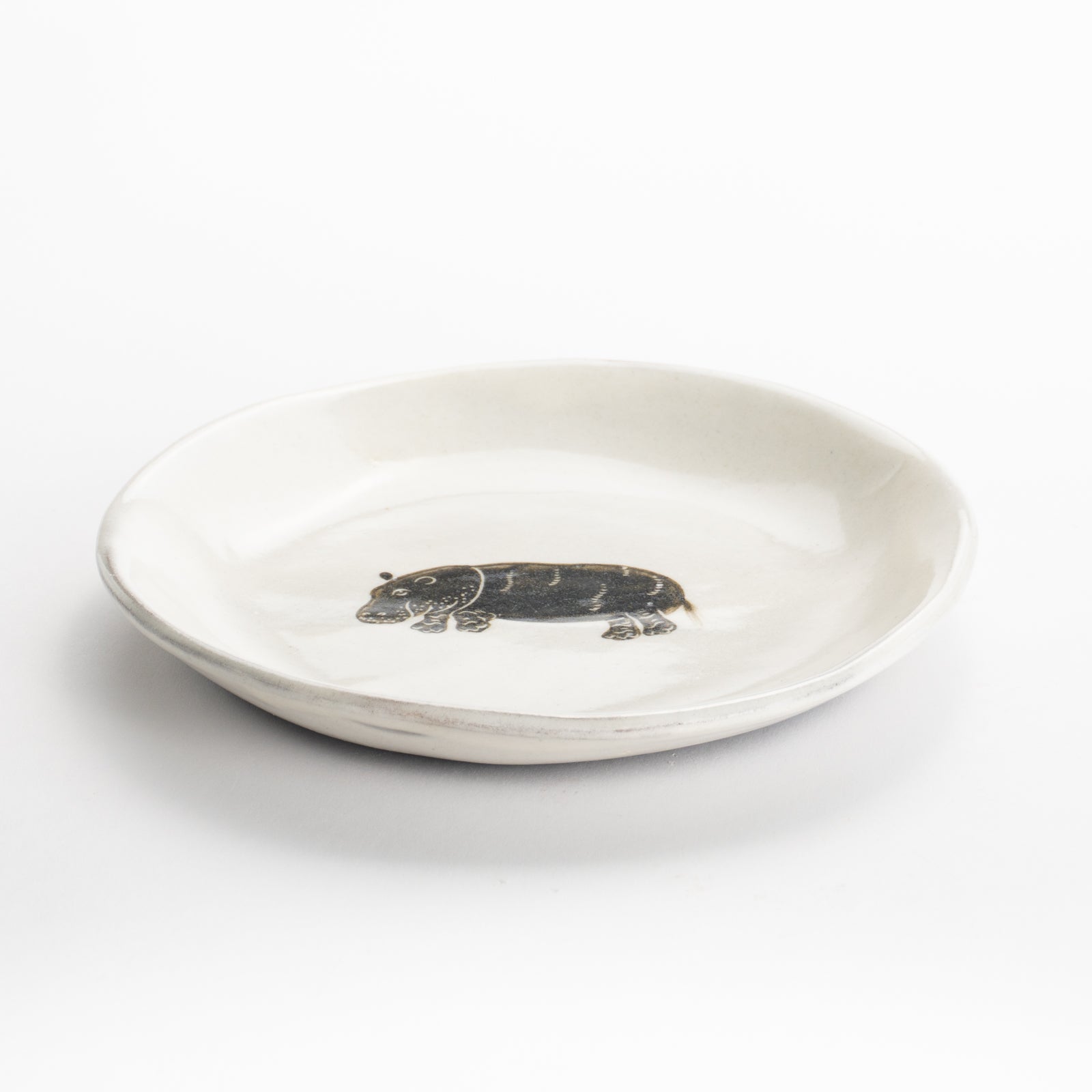 【清水焼】4.5寸 平皿　カバ　澤田卓伸 KOTOPOTTER
