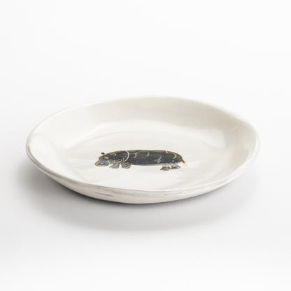 【清水焼】4.5寸 平皿　カバ　澤田卓伸 KOTOPOTTER