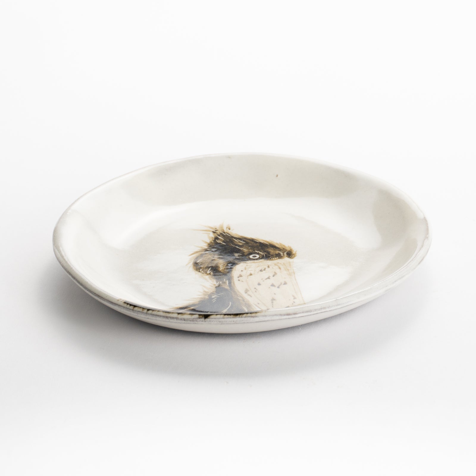 【清水焼】4.5寸 平皿　ハシビロコウB　澤田卓伸 KOTOPOTTER