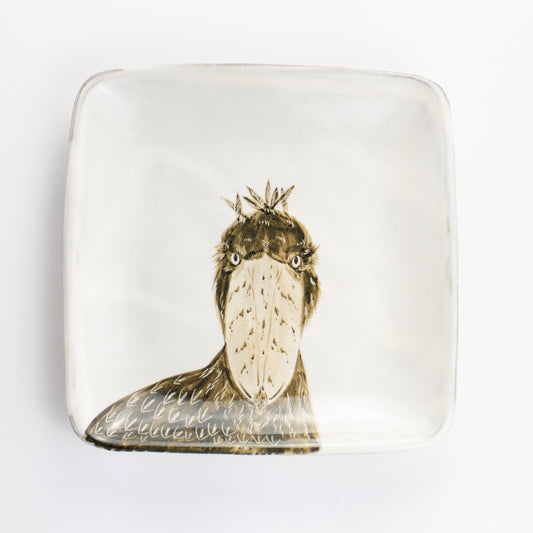 【清水焼】正角皿　ハシビロコウ　澤田卓伸 KOTOPOTTER