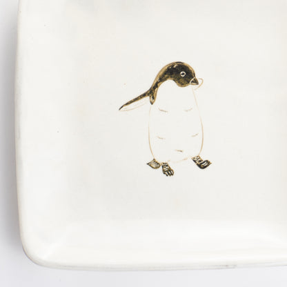 【清水焼】正角皿　アデリーペンギン　澤田卓伸 KOTOPOTTER