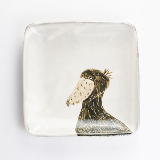 【清水焼】正角皿　ハシビロコウB　澤田卓伸 KOTOPOTTER