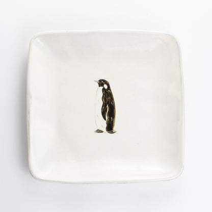 【清水焼】正角皿　コウテイペンギン　澤田卓伸 KOTOPOTTER
