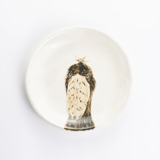 【清水焼】4.5寸 平皿　ハシビロコウ　澤田卓伸 KOTOPOTTER