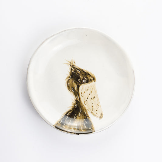【清水焼】4.5寸 平皿　ハシビロコウB　澤田卓伸 KOTOPOTTER
